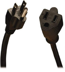 Tripp-Lite - 15', 18/3 Gauge/Conductors, Black Indoor Replacement Cord - 0 Receptacles, 10 Amps, 120 VAC, UL SJT, NEMA 5-15P - Apex Tool & Supply