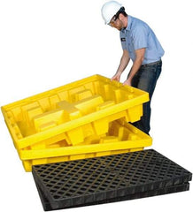 UltraTech - 66 Gal Sump, 6,000 Lb Capacity, 4 Drum, Polyethylene Spill Deck or Pallet - 51" Long x 51" Wide x 10" High, Liftable Fork, Drain Included, Low Profile, 2 x 4 Drum Configuration - Apex Tool & Supply