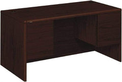 Hon - High Pressure Laminate Double Pedestal Desk - 60" Wide x 30" Deep x 29-1/2" High, Mahogany - Apex Tool & Supply