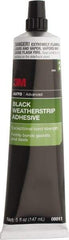 3M - 5 oz Tube Black Weatherstrip Adhesive - Series 08011, 24 hr Working Time, 24 hr Full Cure Time, Bonds to Rubber - Apex Tool & Supply