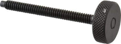 Gibraltar - #10-24 Knurled Shoulderless Dog Point Tip Grade 12L14 Steel Thumb Screw - 2-1/4" OAL, 3/4" Head Diam x 1/4" Head Height, Black Oxide Finish - Apex Tool & Supply