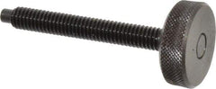 Gibraltar - 5/16-18 Knurled Shoulderless Dog Point Tip Grade 12L14 Steel Thumb Screw - 2-7/8" OAL, 1-1/8" Head Diam x 3/8" Head Height, Black Oxide Finish - Apex Tool & Supply
