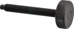 Gibraltar - 3/8-16 Knurled Shoulderless Dog Point Tip Grade 12L14 Steel Thumb Screw - 3-7/16" OAL, 1-1/4" Head Diam x 7/16" Head Height, Black Oxide Finish - Apex Tool & Supply