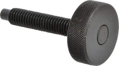 Gibraltar - 3/8-16 Knurled Shoulderless Dog Point Tip Grade 12L14 Steel Thumb Screw - 2-1/2" OAL, 1-1/4" Head Diam x 7/16" Head Height, Black Oxide Finish - Apex Tool & Supply