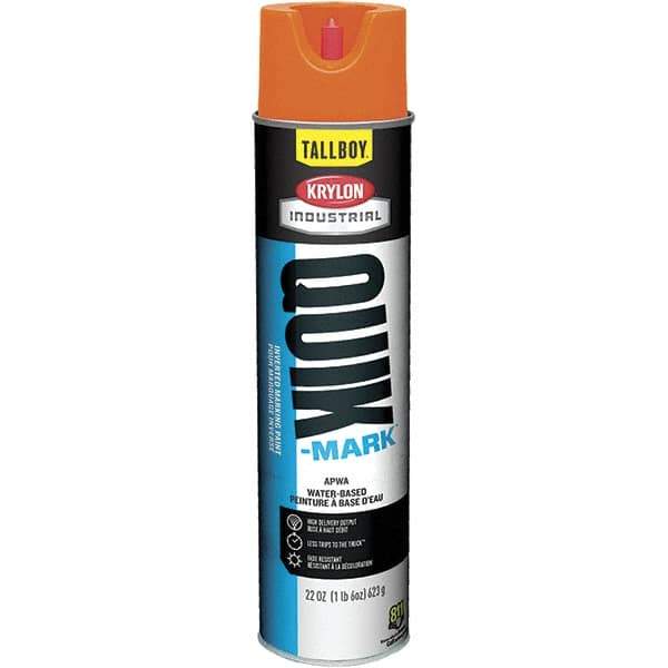 Krylon - 25 fl oz Orange Marking Paint - 35 to 71 Sq Ft Coverage, Water-Based Formula - Apex Tool & Supply