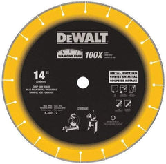DeWALT - 14" Diam, 1" Arbor Hole Diam, 20 Tooth Wet & Dry Cut Saw Blade - Diamond-Tipped, Standard Round Arbor - Apex Tool & Supply
