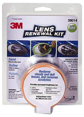 3M - 4 Piece Automotive Headlight Lens Restoration System Kit - Masking Tape, Sanding Discs, Polishing Pad, Compound - Apex Tool & Supply