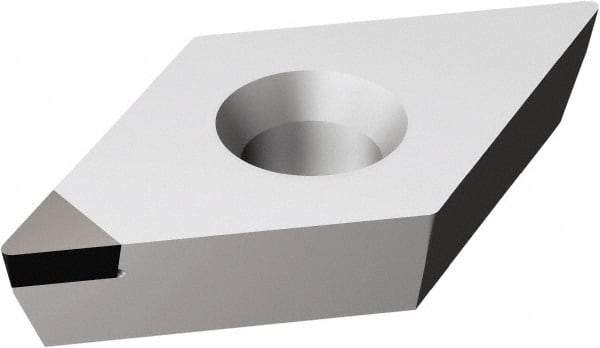 Sandvik Coromant - DCMW32.52 FP Grade CD10 Carbide Turning Insert - Uncoated, 55° Diamond, 3/8" Inscr Circle, 5/32" Thick, 1/32" Corner Radius - Apex Tool & Supply