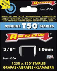 Arrow - 3/8" Wide High Carbon Steel Heavy-Duty Staples - 3/8" Leg Length - Apex Tool & Supply