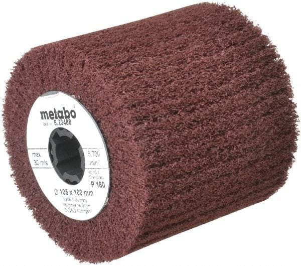 Metabo - 4" Diam, 180 Grit Aluminum Oxide Unmounted Flap Wheel - 4" Hole, 4" Wide, Nonwoven, Coarse Grade - Apex Tool & Supply