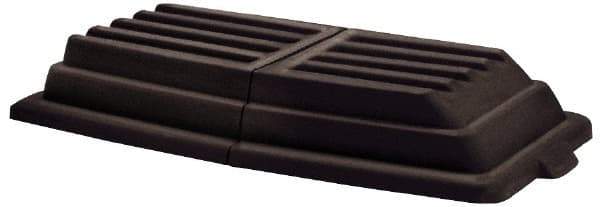 Rubbermaid - 61" Long x 31-3/4" Wide x 8-3/4" High, Black Polyethylene Hinged Lid - Use with Dome Lid Fits 3/4 Cu. Yd. - Apex Tool & Supply