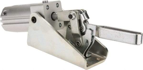 De-Sta-Co - 2,670 Lb Inner Hold Capacity, Horiz Mount, Air Power Hold-Down Toggle Clamp - 1/4 NPT Port, 145 Max psi, 94° Bar Opening, 57.15mm Height Under Bar - Apex Tool & Supply