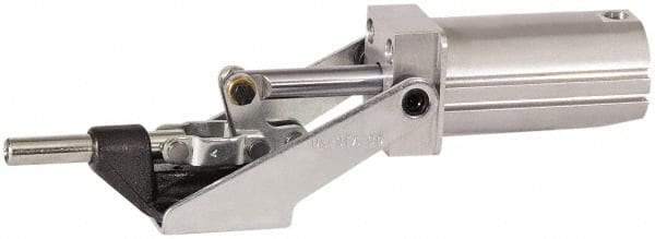 De-Sta-Co - 16,000 Lb Capacity, 2" Plunger Travel, 5/8-11 x 5/8" Plunger, 1/8 NPT Port, 5,522 N at 5 Bar, Air Power Straight Line Action Clamp - 2.63" Centerline Height, 20.56" Overall Closed Length x 7.21" Overall Closed Height, 145 Max psig, 14 to 194°F - Apex Tool & Supply