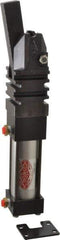 De-Sta-Co - 191.77 Lb-Ft Holding Capacity, 10 bar Clamping Pressure, Air Hold Down Clamp - 108mm Arm Length, 84mm Clamp Length, 55mm Clamp Width, 255mm Clamp Height, Mounting Holes - Apex Tool & Supply