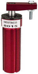 De-Sta-Co - 25 Lb Clamping Force, Right Hand Swing, 21.59mm Total Stroke, Single-Acting Pneumatic Swing Clamp - 10-32 Port, 72.9mm Body Length x 31.8mm Body Width, 4.1 cm3 (Clamp), 130 Max psi - Apex Tool & Supply
