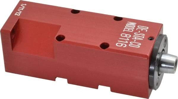 De-Sta-Co - 25 Lb Clamping Force, Left Hand Swing, 21.59mm Total Stroke, Single-Acting Pneumatic Swing Clamp - 10-32 Port, 85.6mm Body Length x 19.05mm Body Width, 4.1 cm3 (Clamp), 130 Max psi - Apex Tool & Supply