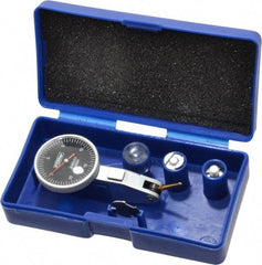 Fowler - 0.03 Inch Range, 0.0005 Inch Dial Graduation, Horizontal Dial Test Indicator - 1 Inch Black Dial, 0-15-0 Dial Reading - Apex Tool & Supply
