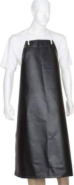 Ansell - 35" Wide x 45" Long x 17 mil Thick Chemical Resistant Bib Apron - Nitrile Blend, Black, Resists Chemicals, Oils - Apex Tool & Supply