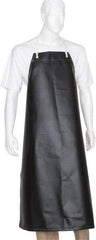 Ansell - 35" Wide x 45" Long x 17 mil Thick Chemical Resistant Bib Apron - Nitrile Blend, Black, Resists Chemicals, Oils - Apex Tool & Supply