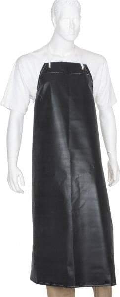 Ansell - 35" Wide x 45" Long x 16 mil Thick Chemical Resistant Bib Apron - Neoprene, Black, Resists Chemicals, Oils - Apex Tool & Supply