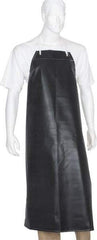 Ansell - 35" Wide x 45" Long x 16 mil Thick Chemical Resistant Bib Apron - Neoprene, Black, Resists Chemicals, Oils - Apex Tool & Supply