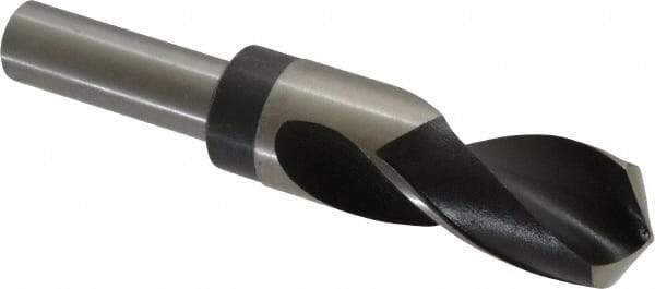Hertel - 1-3/16" Drill, 118° Point, High Speed Steel Silver Deming & Reduced Shank Drill Bit - Oxide Finish, 6" OAL, Straight Shank, 3" Flute Length - Apex Tool & Supply