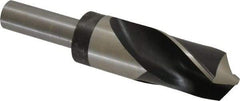 Hertel - 1-11/32" Drill, 118° Point, High Speed Steel Silver Deming & Reduced Shank Drill Bit - Oxide Finish, 6" OAL, Straight Shank, 3" Flute Length - Apex Tool & Supply