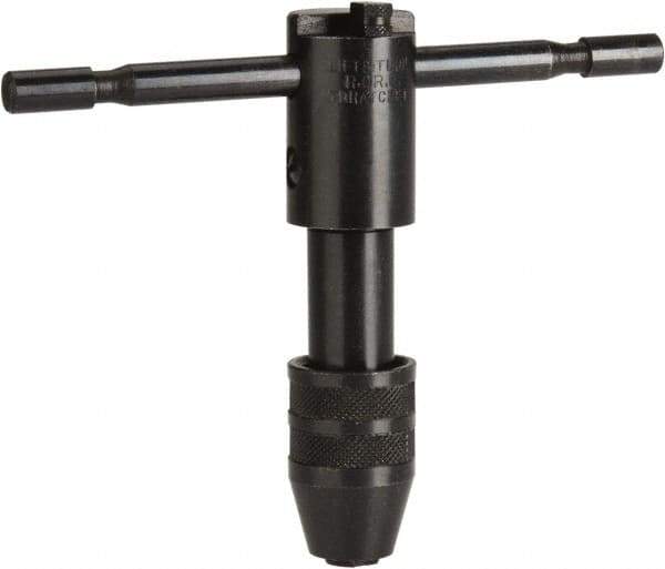 Cle-Line - #12 to 1/2" Tap Capacity, T Handle Tap Wrench - 5" Overall Length, Ratcheting - Apex Tool & Supply