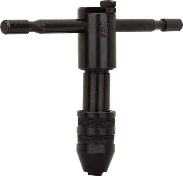 Cle-Line - #0 to 1/4" Tap Capacity, T Handle Tap Wrench - 3-3/4" Overall Length, Ratcheting - Apex Tool & Supply