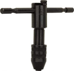 Cle-Line - #0 to 1/4" Tap Capacity, T Handle Tap Wrench - 3-3/4" Overall Length, Ratcheting - Apex Tool & Supply