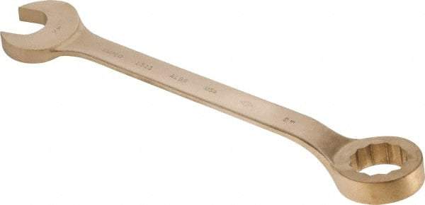 Ampco - 2-1/4" 12 Point Offset Combination Wrench - 15° Offset Angle, 22-3/4" OAL, Aluminum Bronze, Plain Finish - Apex Tool & Supply
