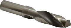 Hertel - 1-1/8" 118° High Speed Steel Screw Machine Drill Bit - Bright Finish, Right Hand Cut, 4" Flute Length, 6-3/8" OAL - Apex Tool & Supply