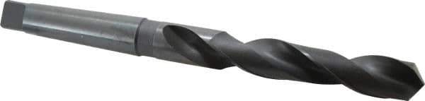 Hertel - 1-7/32", 4MT 118° Point High Speed Steel Taper Shank Drill Bit - Oxide Finish, 7-1/2" Flute Length, 13-1/8" OAL - Apex Tool & Supply