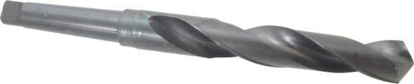 Hertel - 1-33/64", 4MT 118° Point High Speed Steel Taper Shank Drill Bit - Oxide Finish, 9-3/8" Flute Length, 15" OAL - Apex Tool & Supply