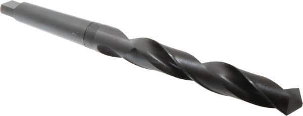 Hertel - 1-11/32", 4MT 118° Point High Speed Steel Taper Shank Drill Bit - Oxide Finish, 8-3/4" Flute Length, 14-3/8" OAL - Apex Tool & Supply