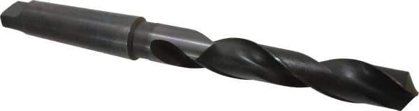 Hertel - 1-17/32", 5MT 118° Point High Speed Steel Taper Shank Drill Bit - Oxide Finish, 9-3/8" Flute Length, 15" OAL - Apex Tool & Supply