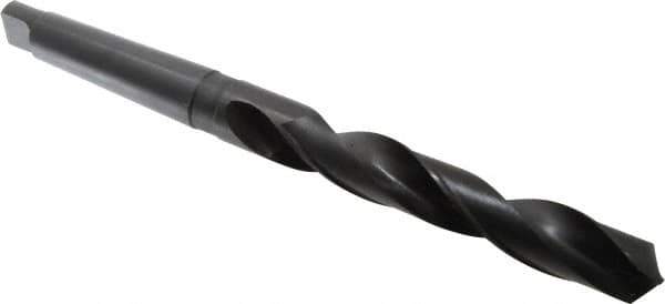 Hertel - 1-17/64", 4MT 118° Point High Speed Steel Taper Shank Drill Bit - Oxide Finish, 8-1/2" Flute Length, 14-1/8" OAL - Apex Tool & Supply