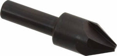 Hertel - 5/8" Head Diam, 3/8" Shank Diam, 4 Flute 60° High Speed Steel Countersink - 2-3/8" OAL, Straight Shank - Apex Tool & Supply