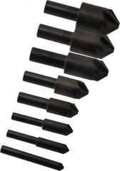 Hertel - 8 Piece, 1/4 to 1" Head Diam, 90° Included Angle, Countersink Set - Apex Tool & Supply