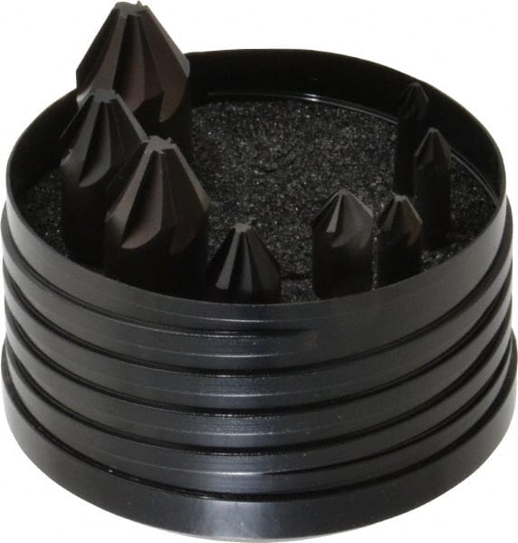 Hertel - 8 Piece, 1/4 to 1" Head Diam, 60° Included Angle, Countersink Set - Apex Tool & Supply