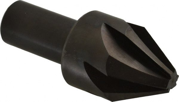 Hertel - 1-1/4" Head Diam, 3/4" Shank Diam, 6 Flute 60° High Speed Steel Countersink - Apex Tool & Supply