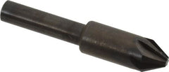 Hertel - 3/8" Head Diam, 1/4" Shank Diam, 6 Flute 60° High Speed Steel Countersink - Apex Tool & Supply