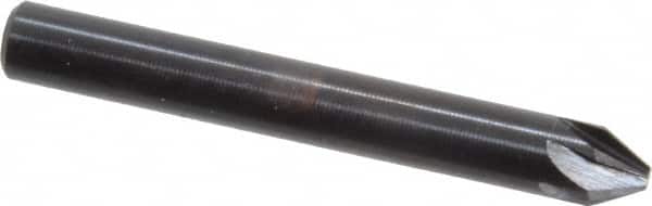 Hertel - 1/4" Head Diam, 1/4" Shank Diam, 6 Flute 60° High Speed Steel Countersink - Apex Tool & Supply