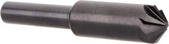 Hertel - 3/8" Head Diam, 1/4" Shank Diam, 6 Flute 100° High Speed Steel Countersink - 2" OAL, Straight Shank - Apex Tool & Supply