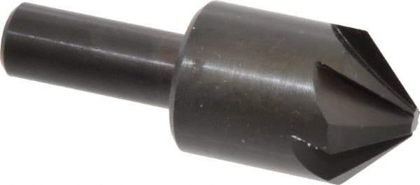 Hertel - 1" Head Diam, 1/2" Shank Diam, 6 Flute 90° High Speed Steel Countersink - 2-3/4" OAL, Straight Shank - Apex Tool & Supply