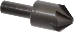 Hertel - 1" Head Diam, 1/2" Shank Diam, 6 Flute 90° High Speed Steel Countersink - 2-3/4" OAL, Straight Shank - Apex Tool & Supply