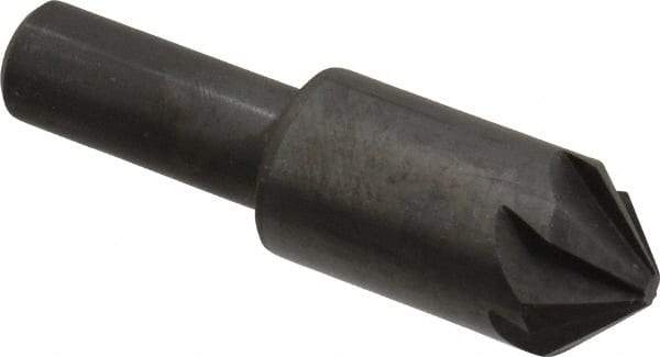 Hertel - 3/4" Head Diam, 1/2" Shank Diam, 6 Flute 90° High Speed Steel Countersink - 2-3/4" OAL, Straight Shank - Apex Tool & Supply