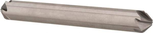 Hertel - 1/4" Head Diam, 1/4" Shank Diam, 6 Flute 90° High Speed Steel Countersink - 2" OAL, Straight Shank - Apex Tool & Supply