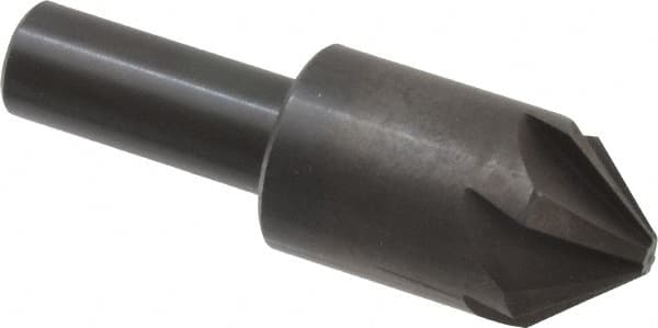 Hertel - 7/8" Head Diam, 1/2" Shank Diam, 6 Flute 82° High Speed Steel Countersink - Apex Tool & Supply