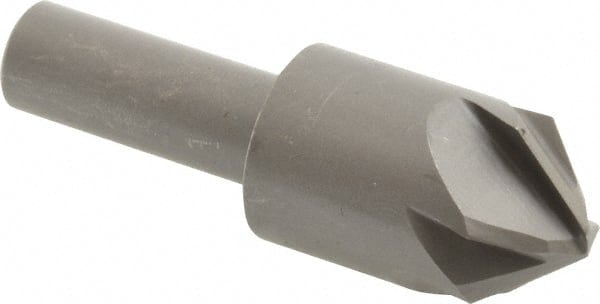 Hertel - 7/8" Head Diam, 1/2" Shank Diam, 6 Flute 90° High Speed Steel Countersink - Apex Tool & Supply